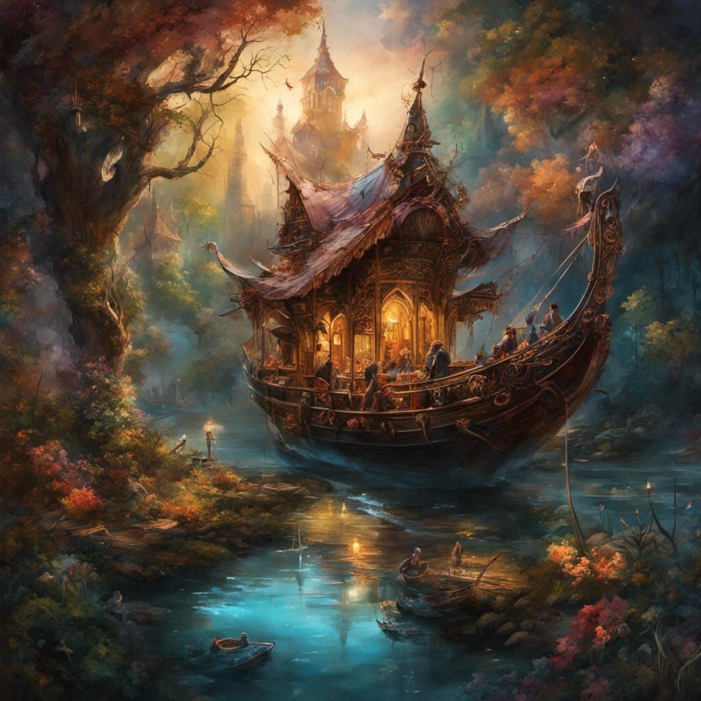 Fairytale Boat - AI Generated Artwork - NightCafe Creator