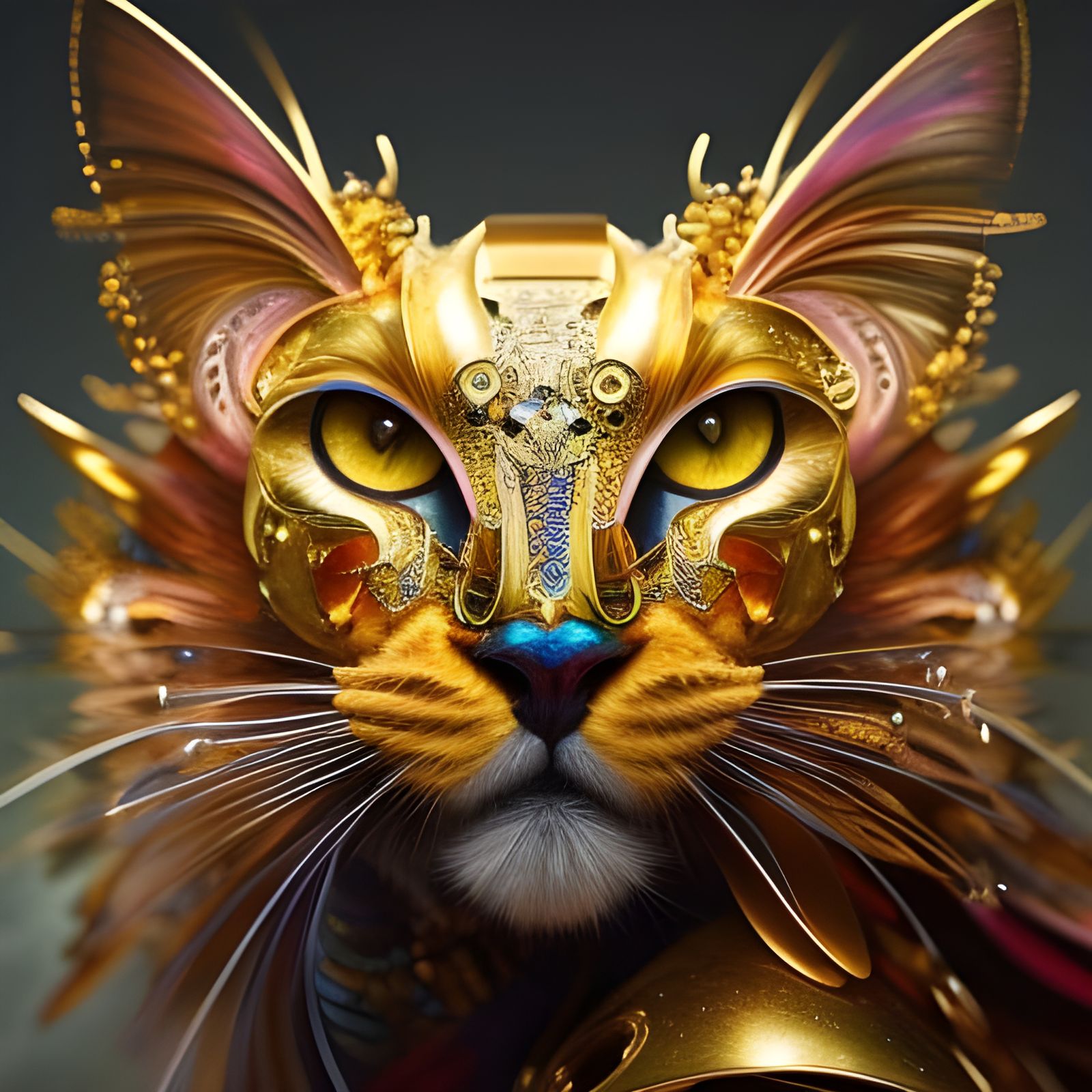 Maximalist Gold Art in Digital Photography Style