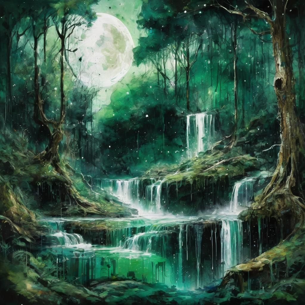 Forest Waterfall  by @AliceIsWonderful