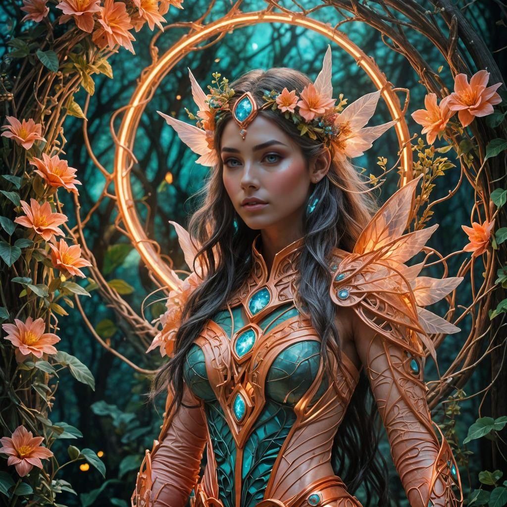 Mystical Bohemian Fairy Goddess Portrait in Digital Art