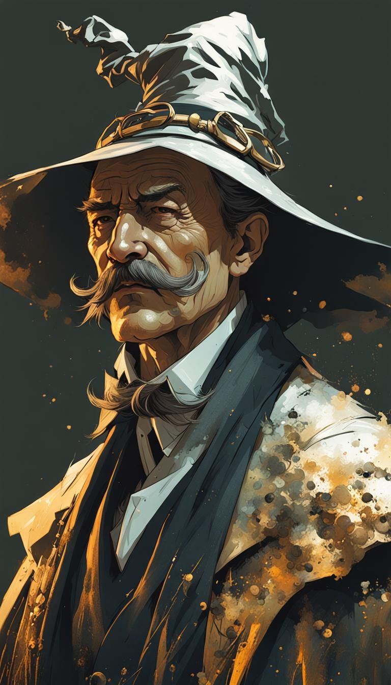 Inkpunk Wizard Concept Art in Vivid Colors