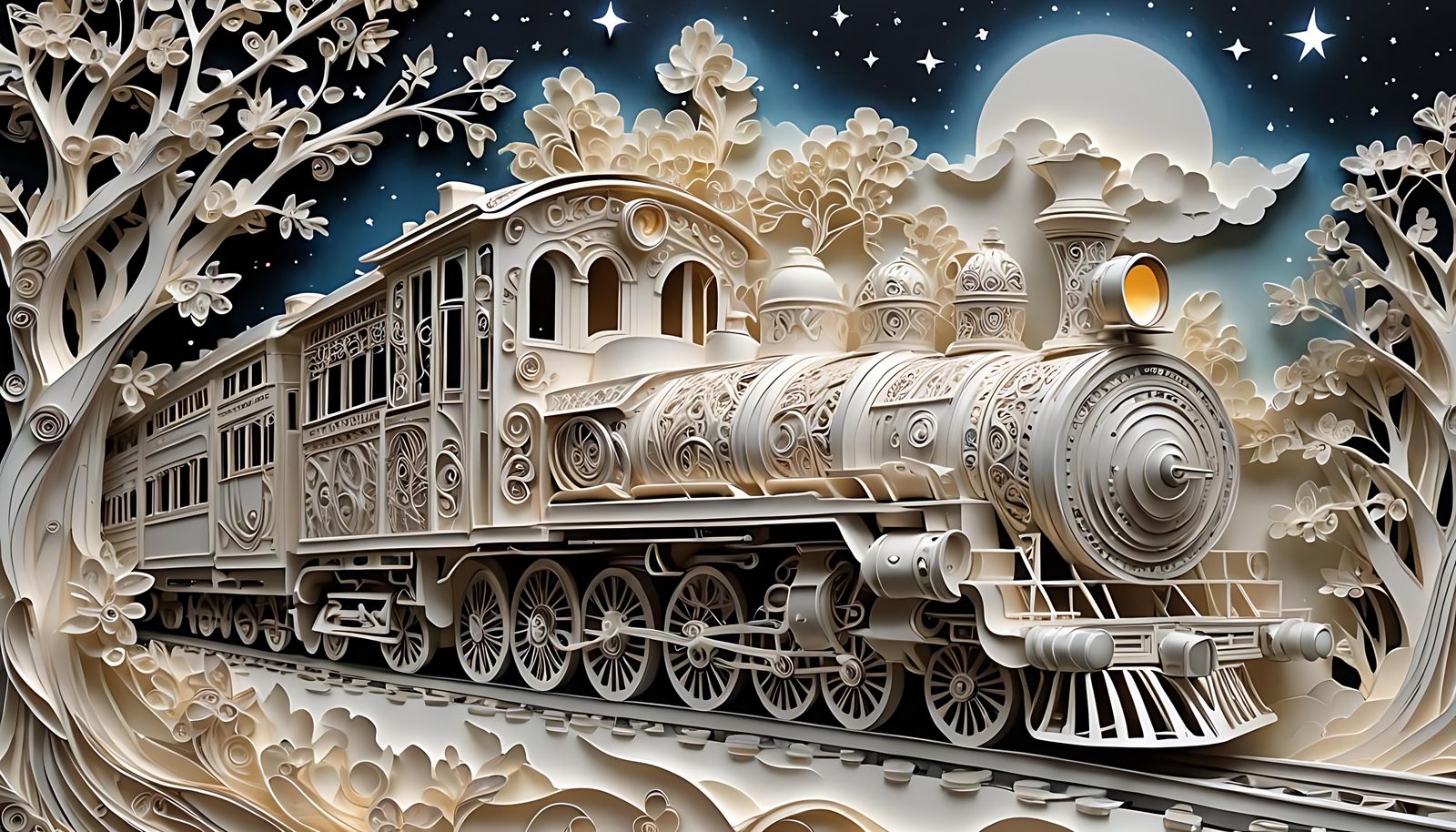 "Kirigami Locomotive"  by @Pix