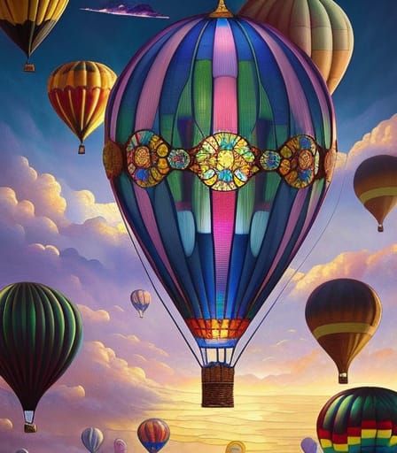 beautiful stained glass hot air balloons - AI Generated Artwork ...