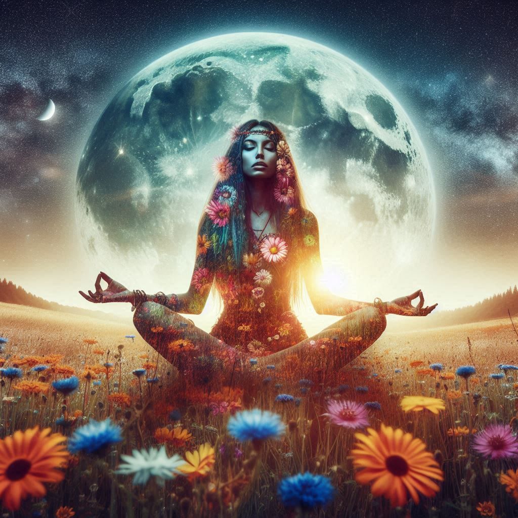 double exposure beautiful fantasy portrait landscape..