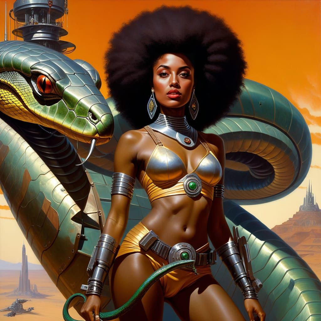 Ayelala (African Myth x Classic Sci Fi Art)