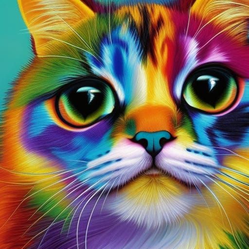 lisa frank cat - AI Generated Artwork - NightCafe Creator