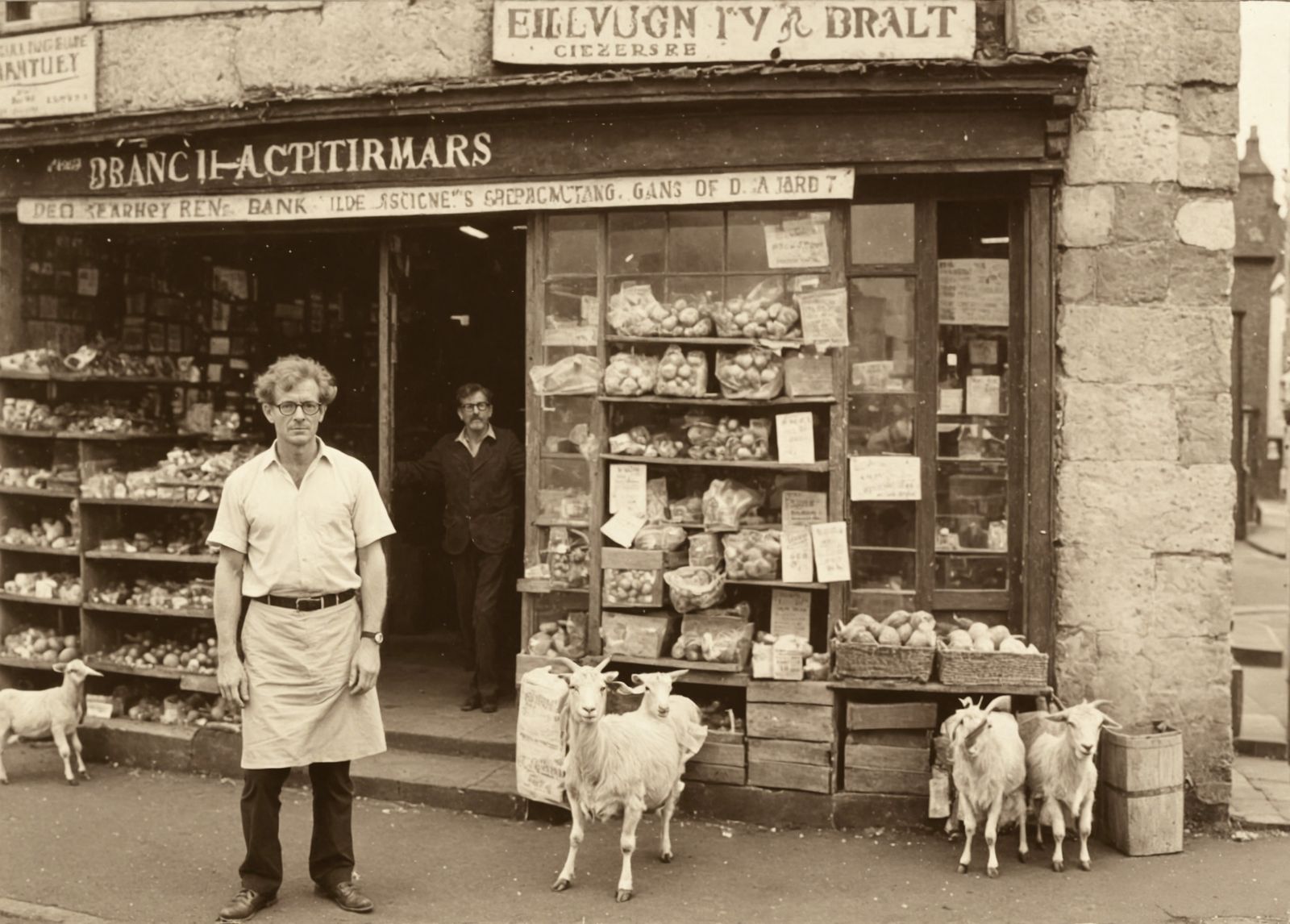 Eric Fruit (age mid 60s,unkempt wiry ginger hair, spectacles, sleeves rolled up, muscular arms, good physical condition)...