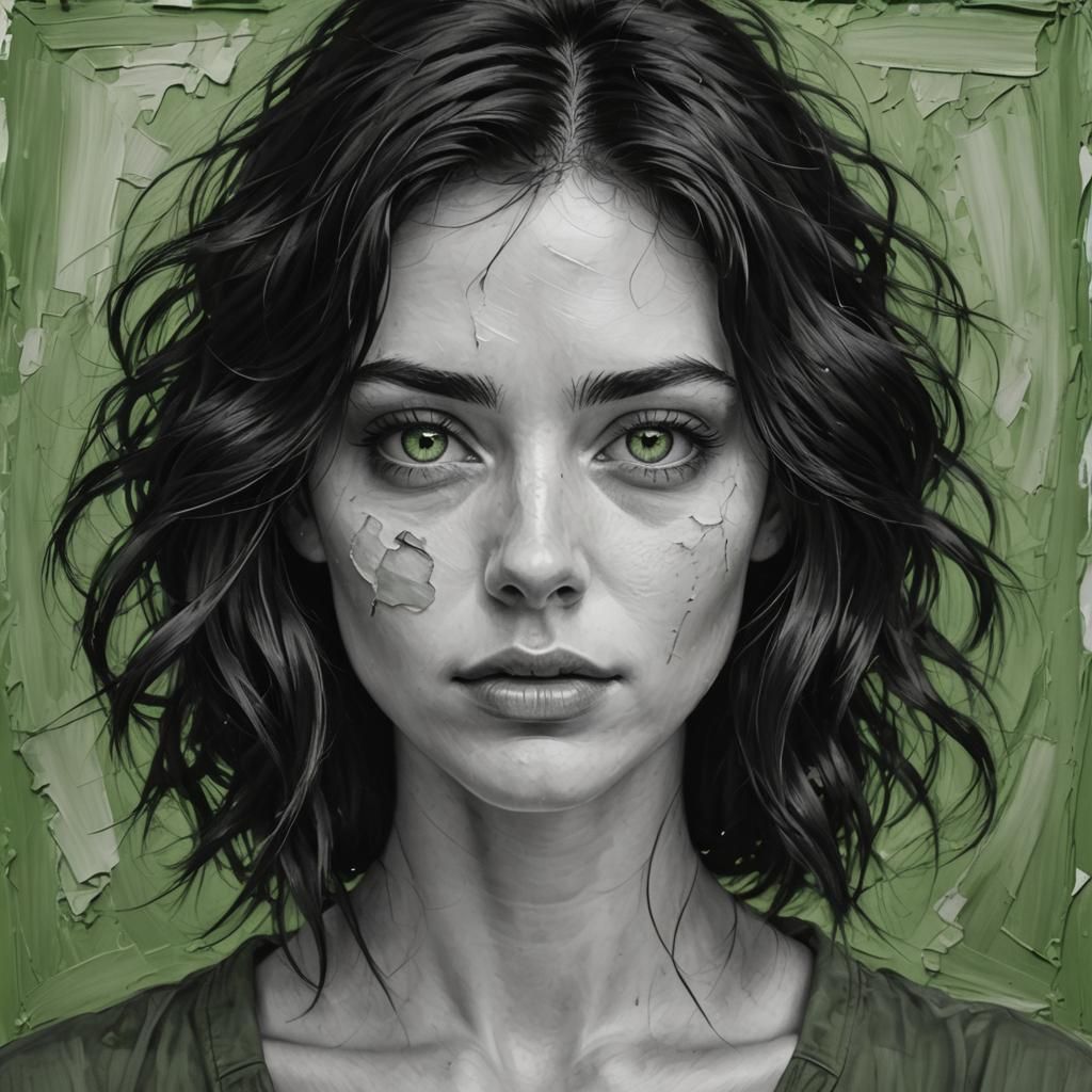 Green eyes.