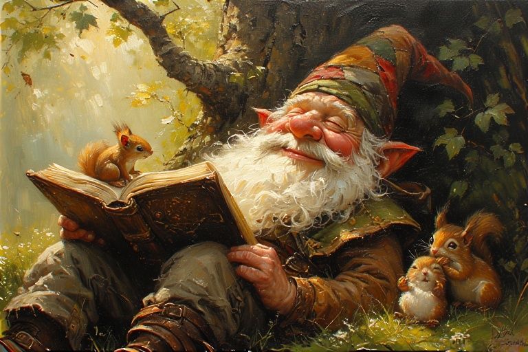 What does the old forest gnome dream of, sleeping peacefully...