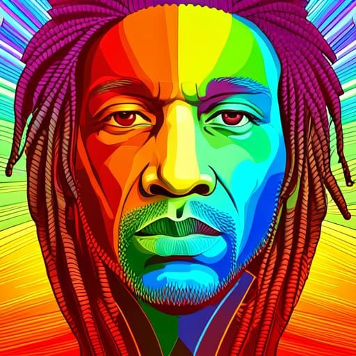 Rastaman vibrations Screen print, pop art, splash screen art, triadic ...