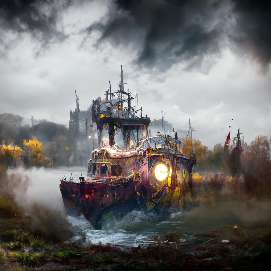tug boat on the river Styx