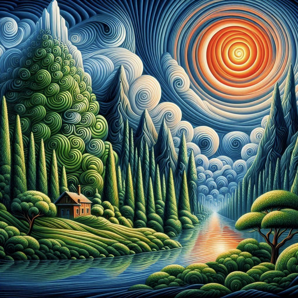 Spiral golden ratio painting