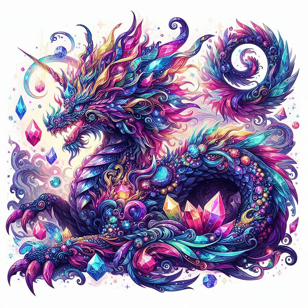 A majestic dragon goth crystal gemstone