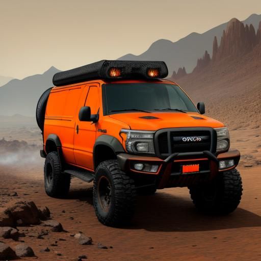Old 4x4 van truck off road huge tires prerunner front bumper...