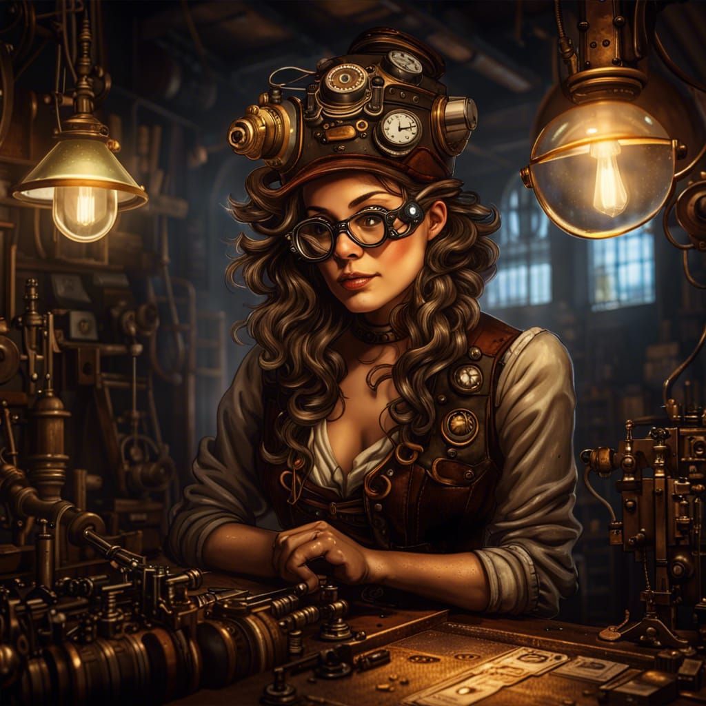 Steampunk Thinking Cap - AI Generated Artwork - NightCafe Creator