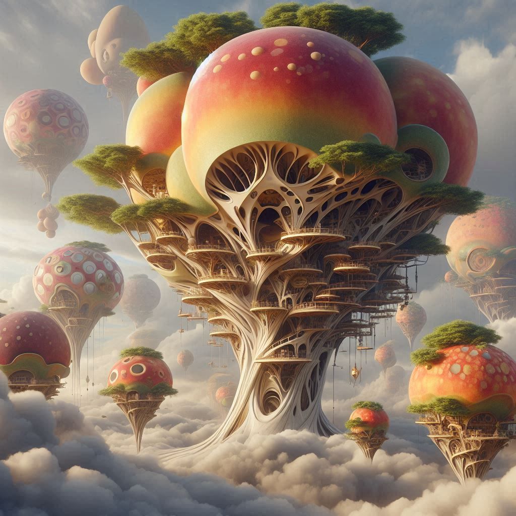 Unusual Treehouses by DALL-E 3
