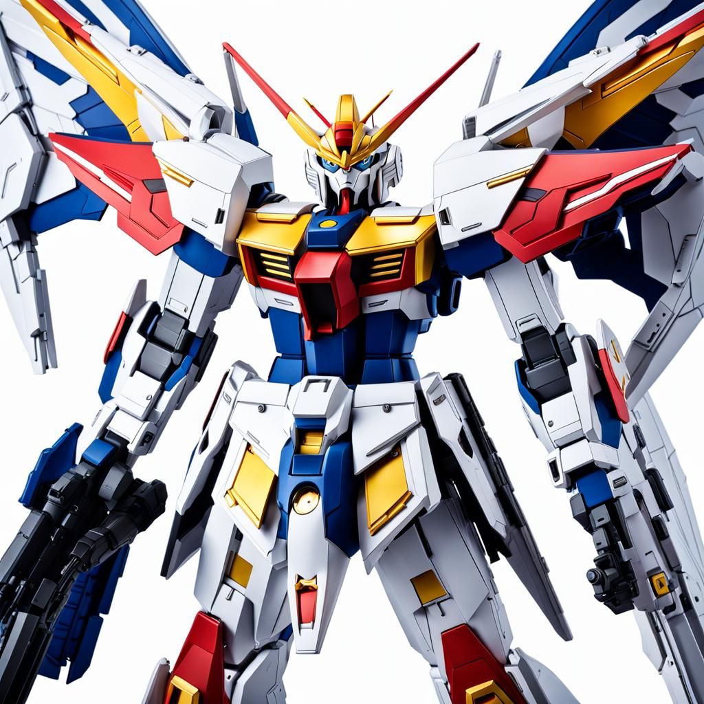 Step by step, a meticulously designed Wing Gundam model emer...