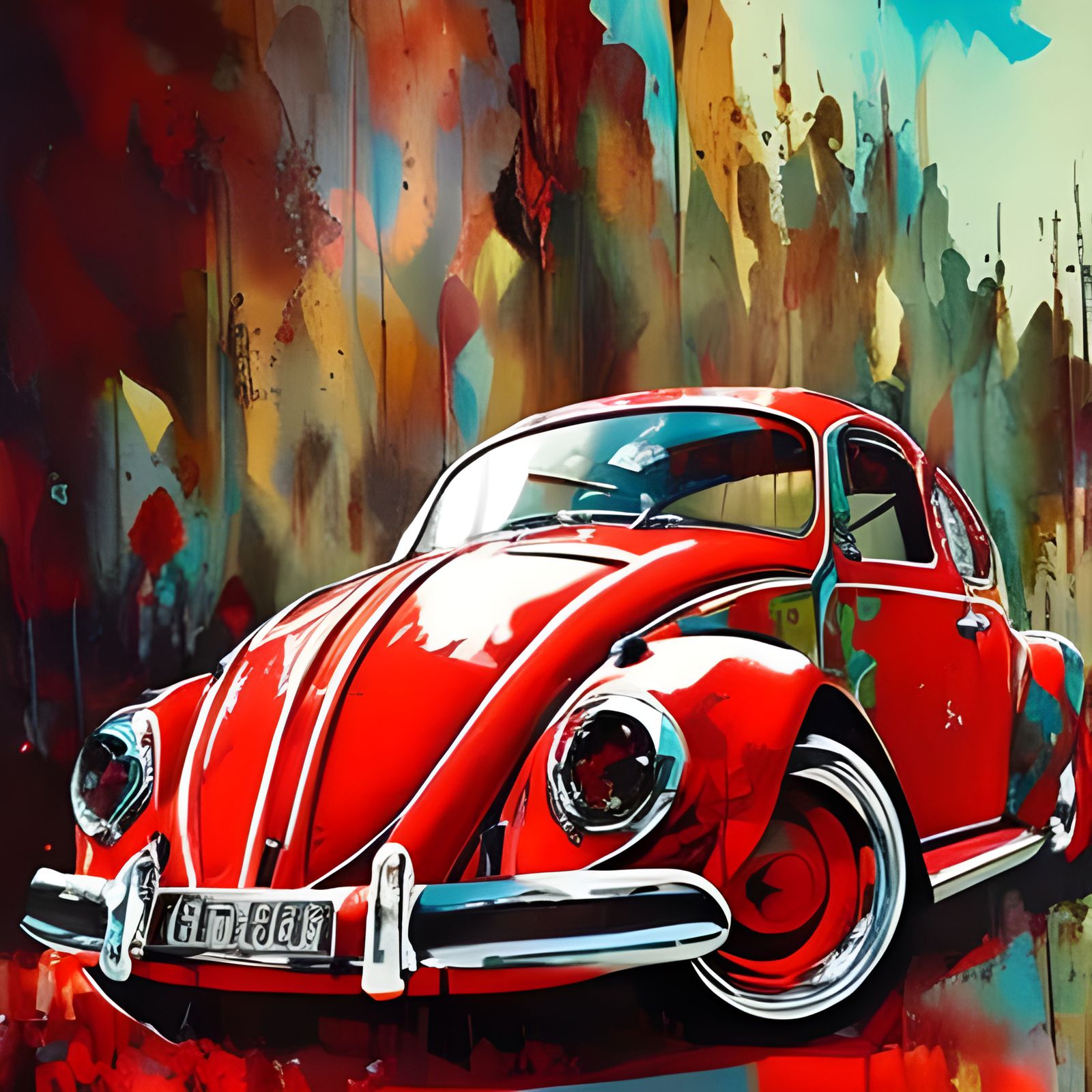 1958 VW Beetle - AI Generated Artwork - NightCafe Creator