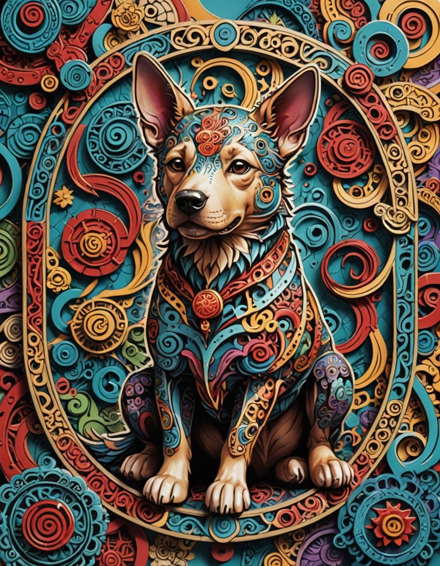 3D Dog sign Chinese zodiac symbol Card!