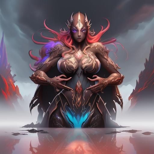 [by:SledgeKrum] a impressionism painting, a beautiful prismatic orchid in nature, tropical rainforest surroundings, by Miki Asai, ethereal l...