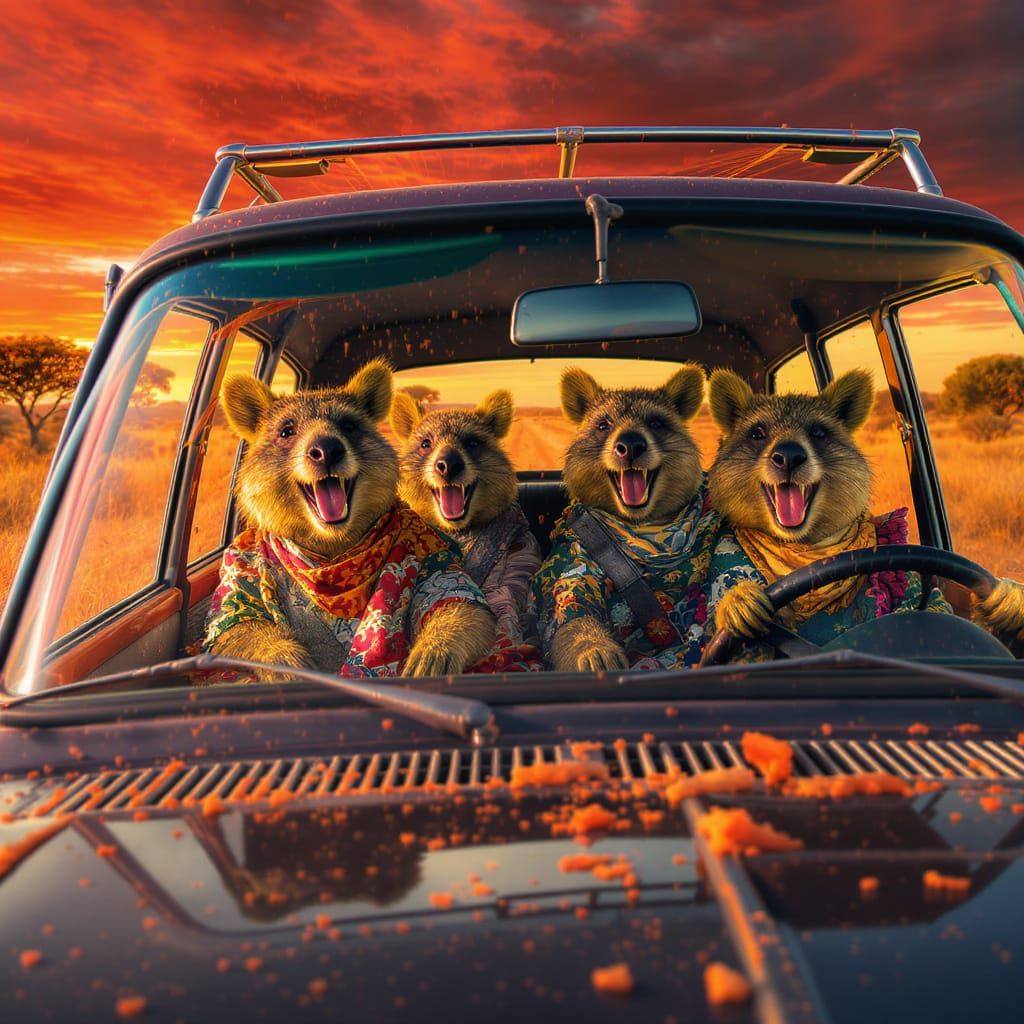 Having fun with his mates.