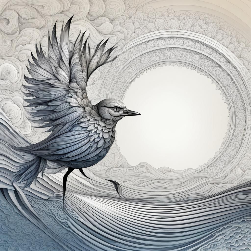 Bird with sun