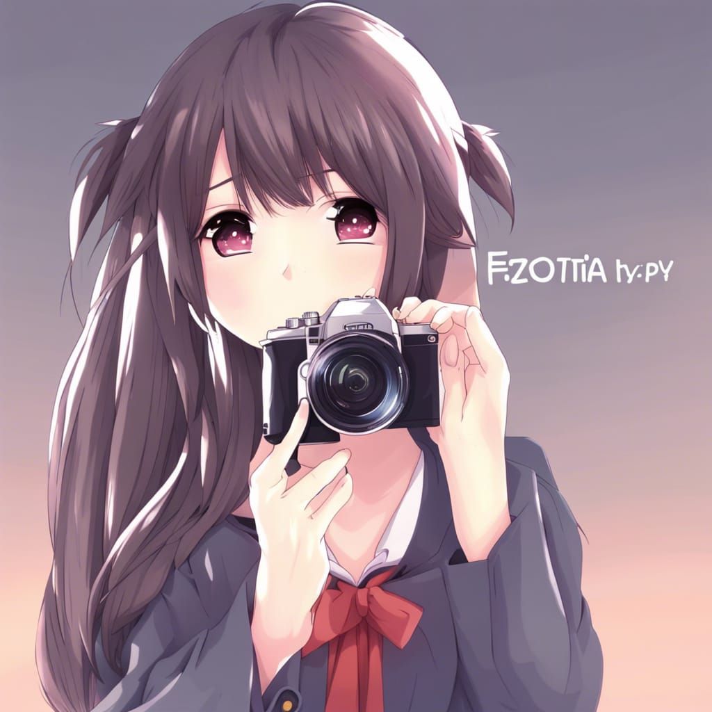 Anime Girl taking a picture