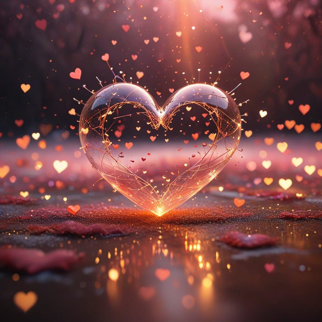 Surreal Hearts in Radiant Harmony