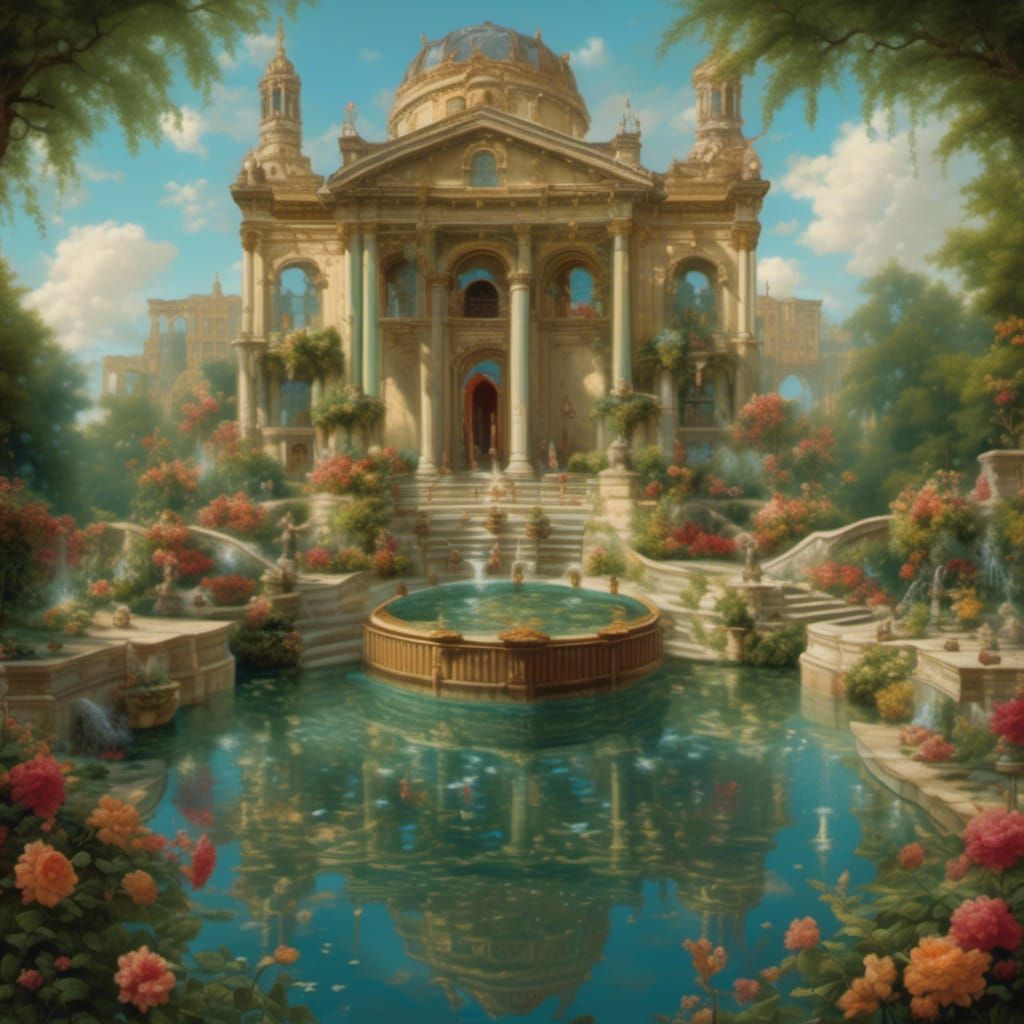 Secret garden and crumbling castle