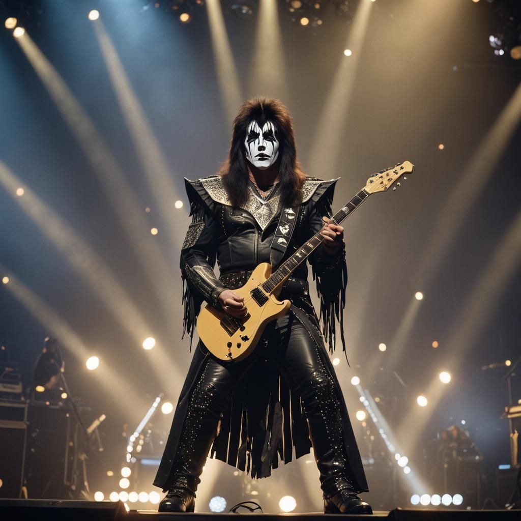 Vinnie Vincent of KISS, The Wiz, The Ankh Warrior stood alon...