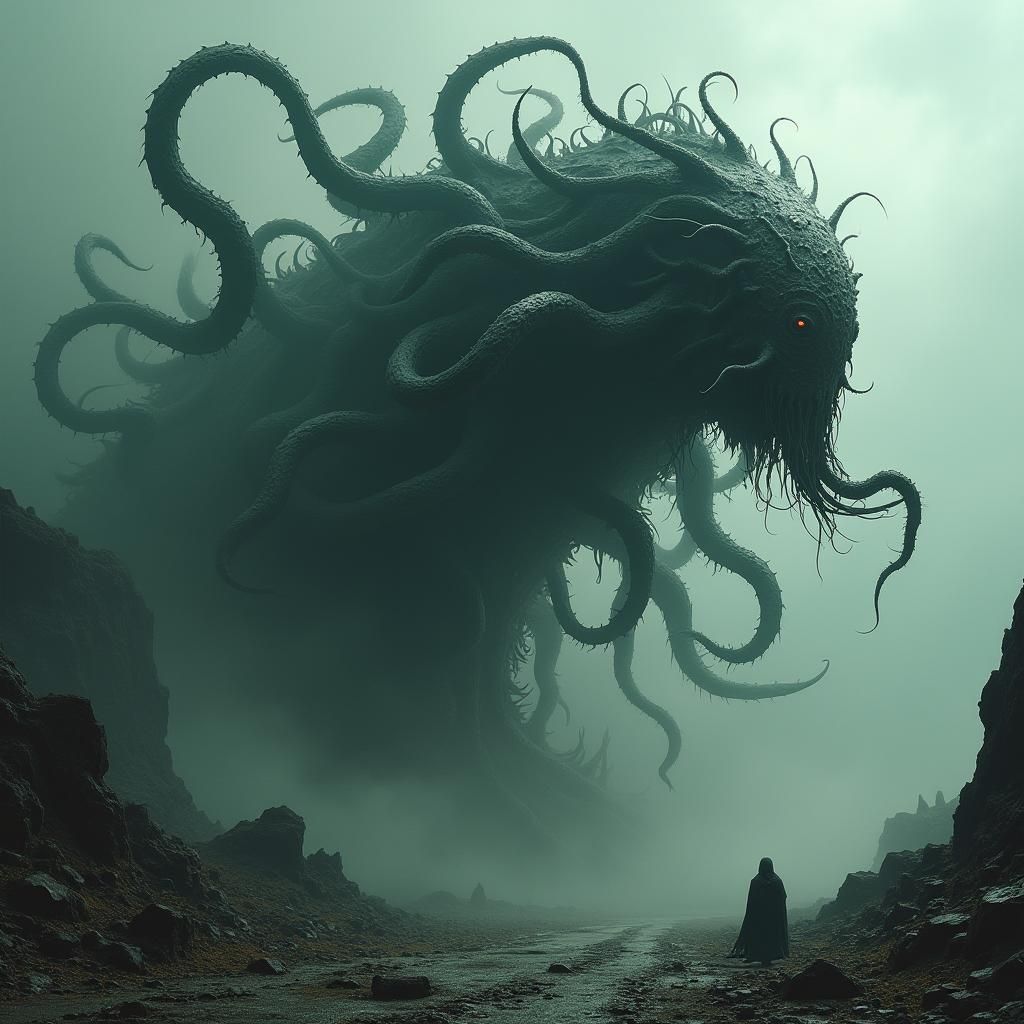 Explore the dark side of nature and create an artwork that d...