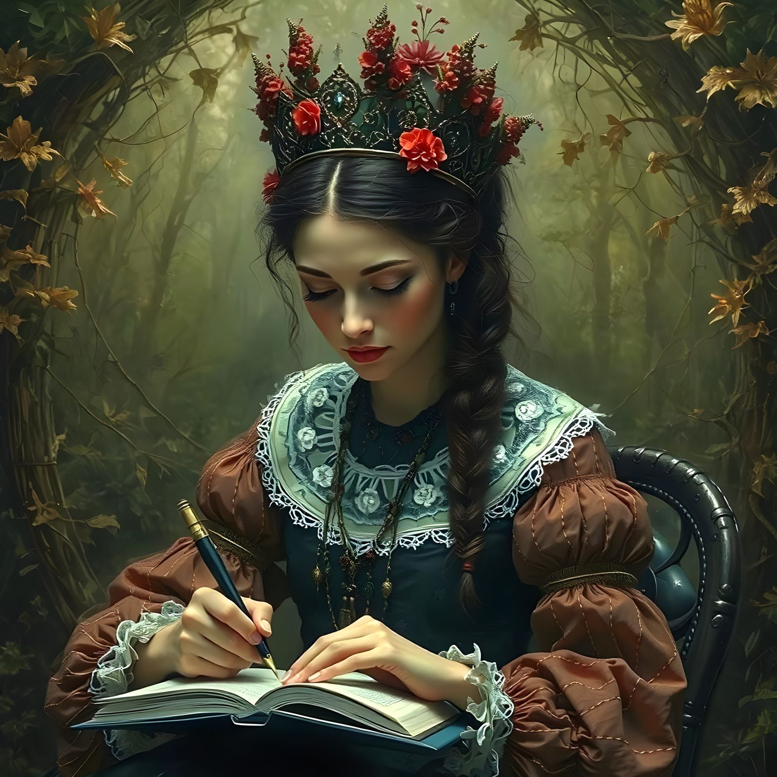 Edwardian princess writing a book | Prompt-build challenge