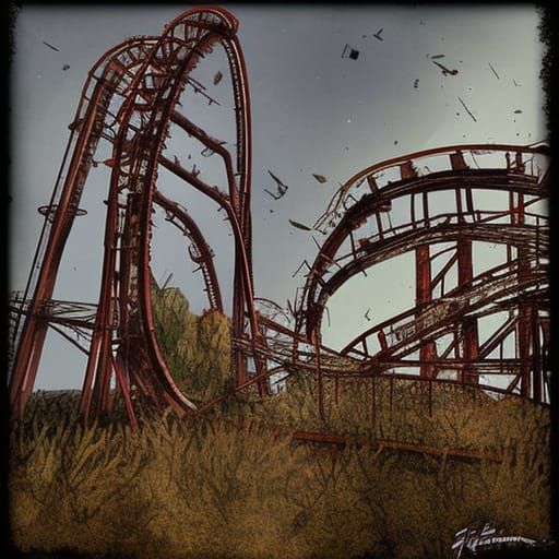 creepy abandoned rollercoaster