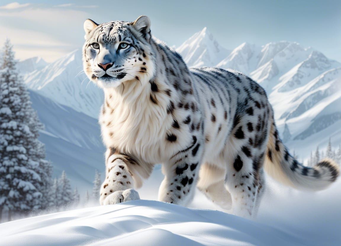 Snow leopard  by @nourelyakine_AI