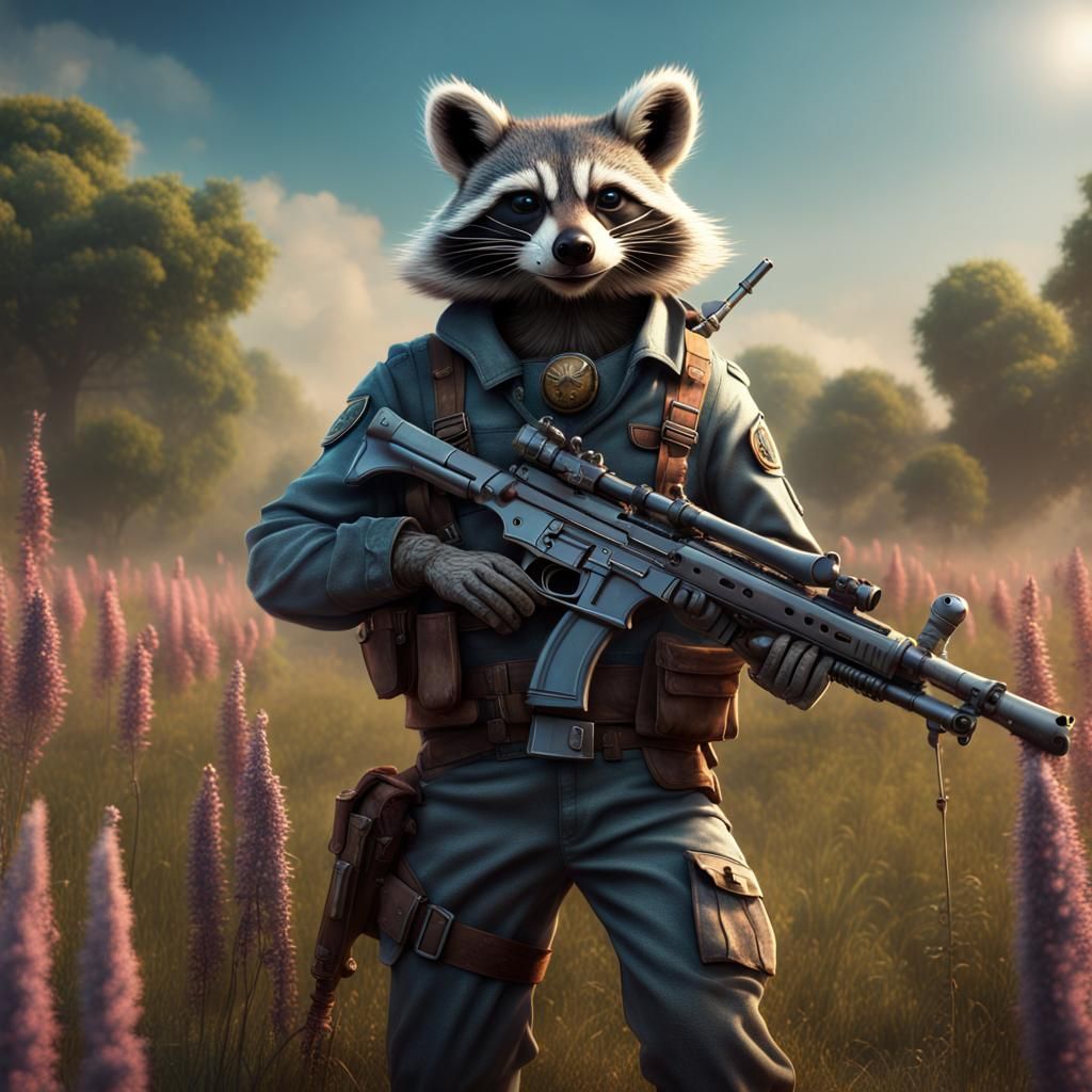 Raccoon Soldier - AI Generated Artwork - NightCafe Creator