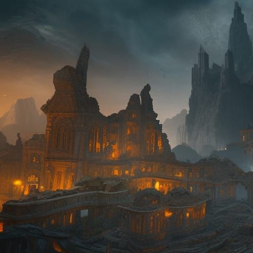 Crumbling ruins - AI Generated Artwork - NightCafe Creator