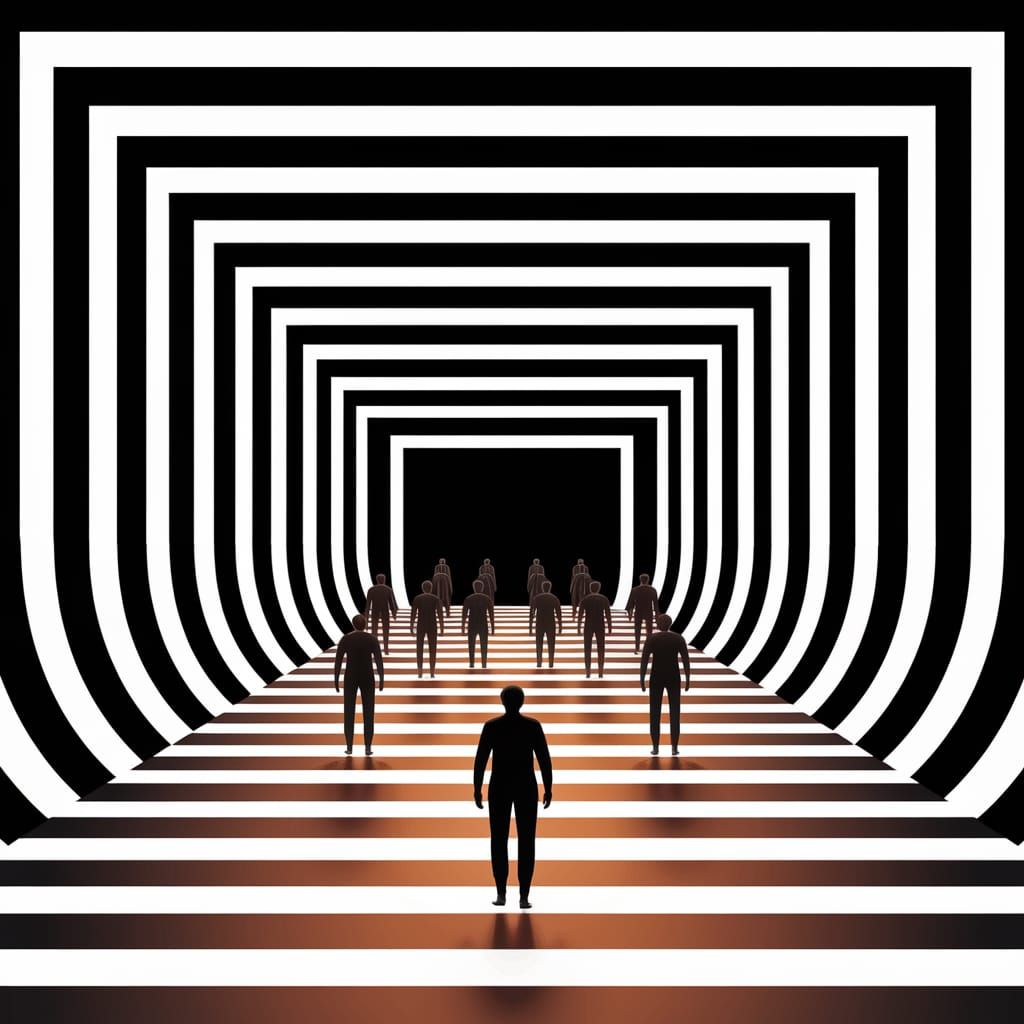 Symmetrical Digital Artwork with Optical Illusions