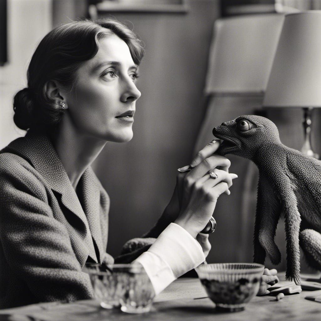 "Virginia Woolf and an octopuss", by Elliott Erwitt, Brassai...