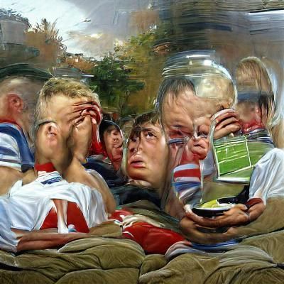 Football fans watching football