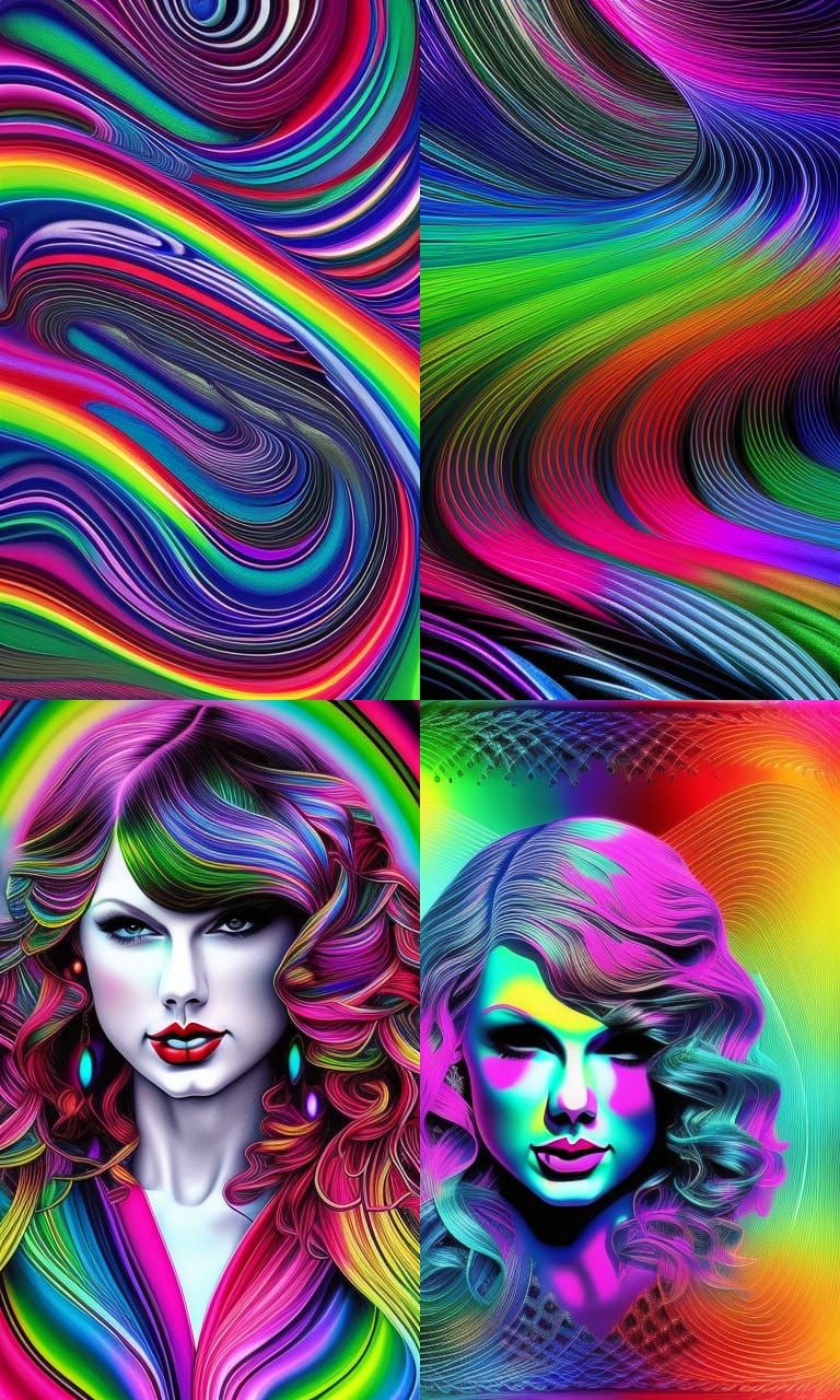 Taylor Swift Rainbow Filigree Background - AI Generated Artwork ...