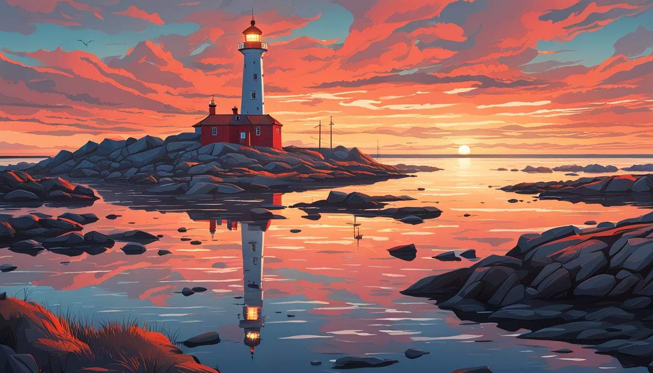 Lighthouse in sunrise