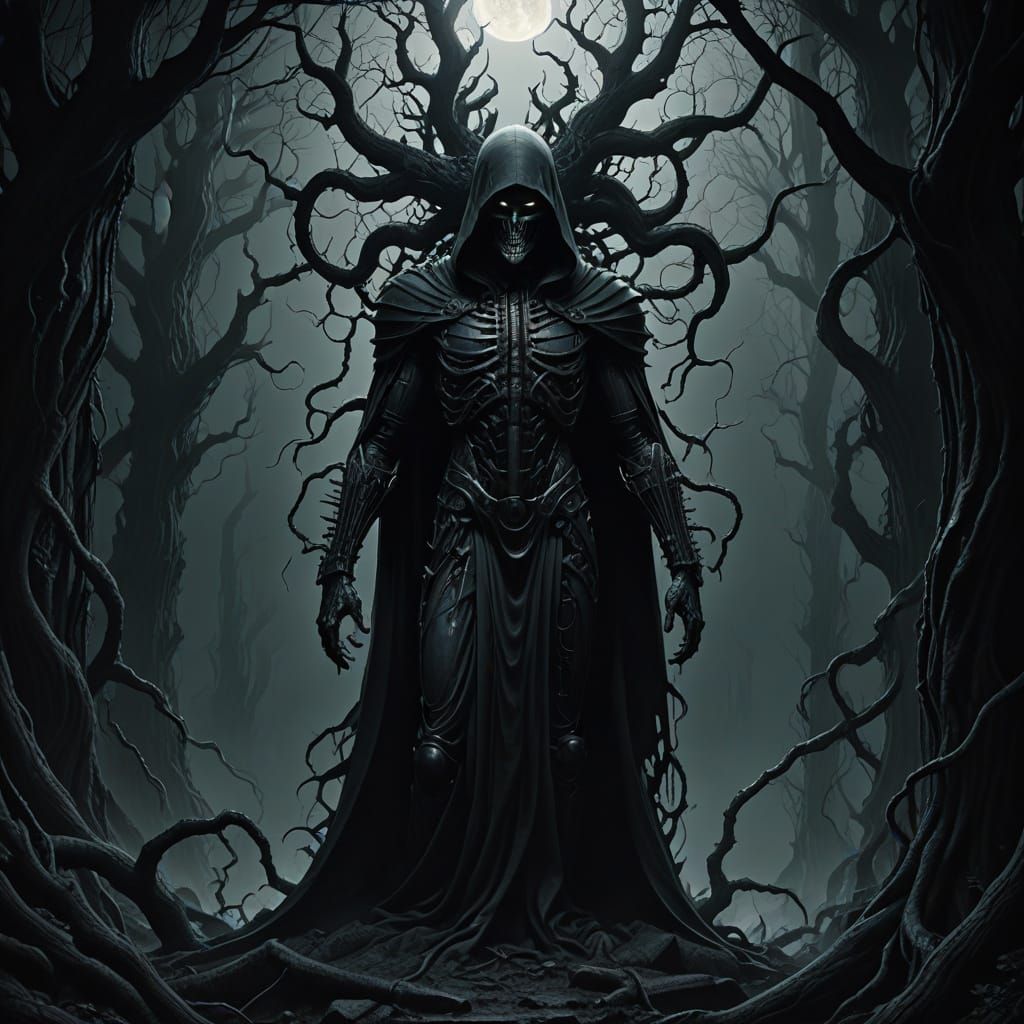 Moonlit Figure on Windswept Cliff