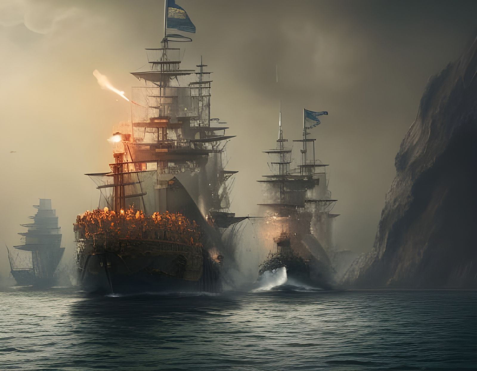 The Battle of Tempest Isle  by @Forgrim