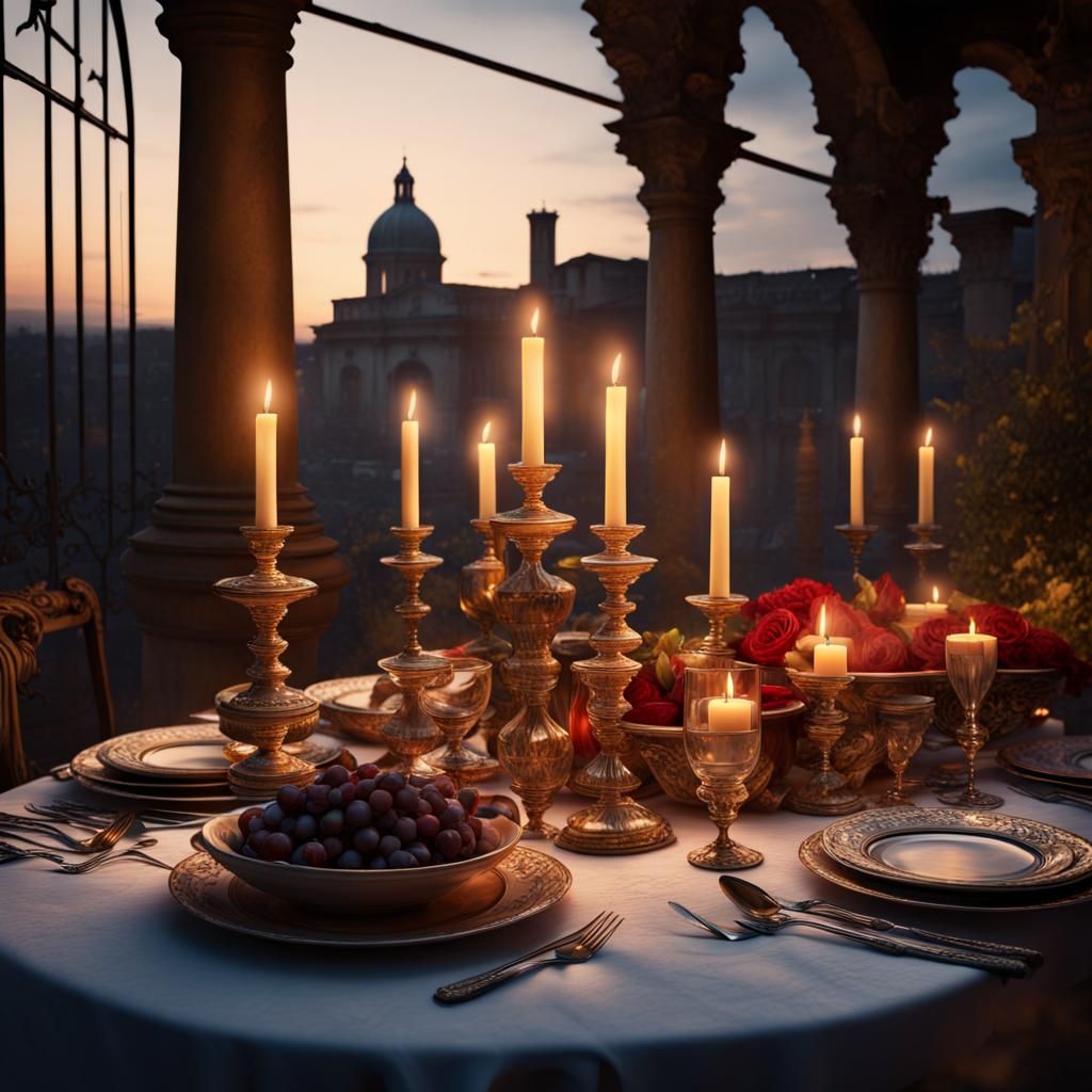 italian candle light dinner 1