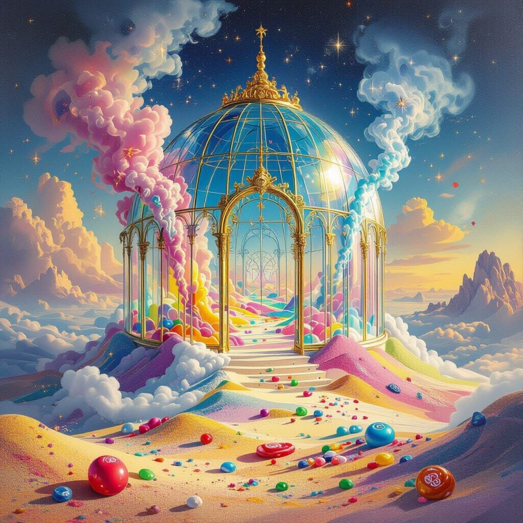 Magical Glass Palace in Celestial Atmosphere