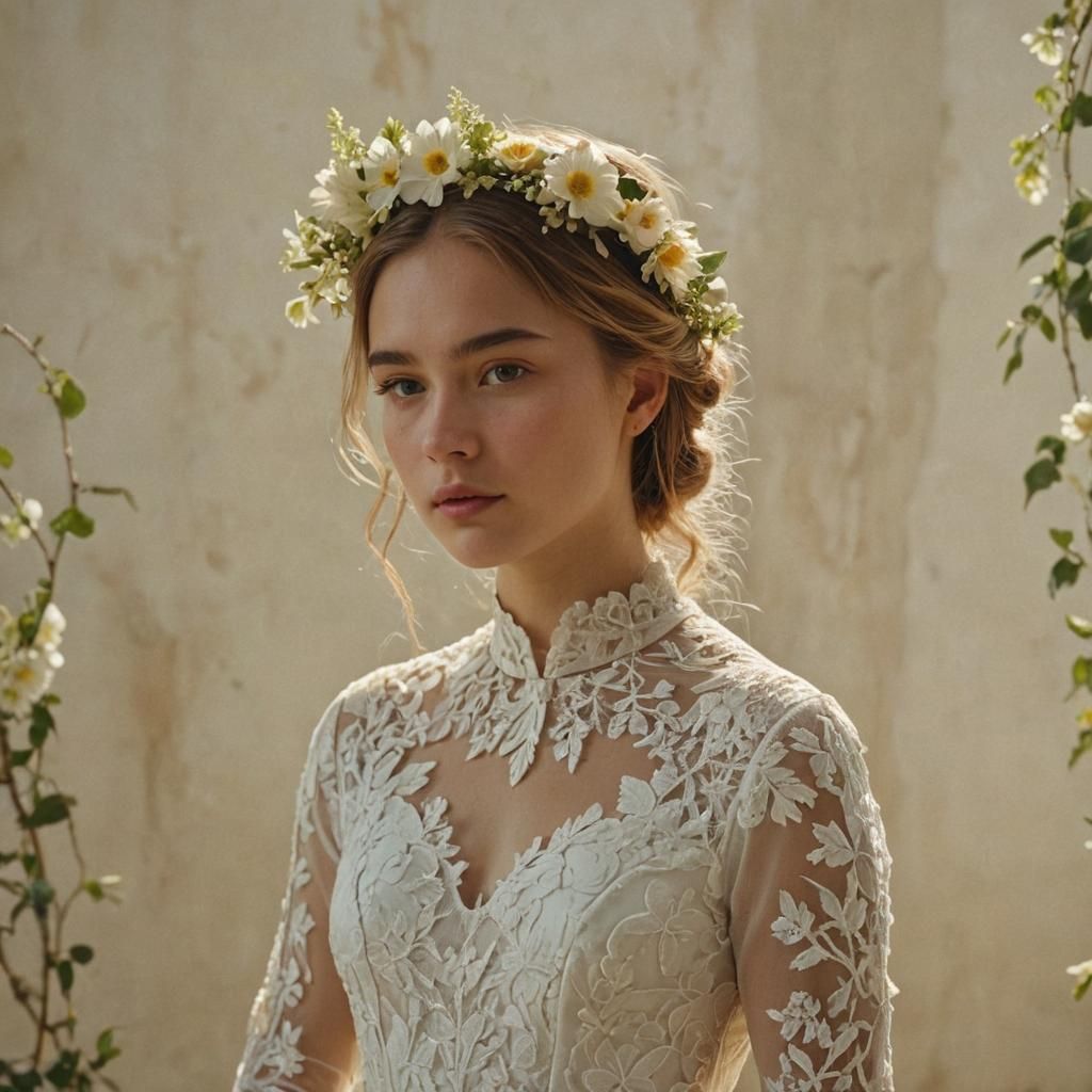 Young Woman in Lace: Cinematic Film Still