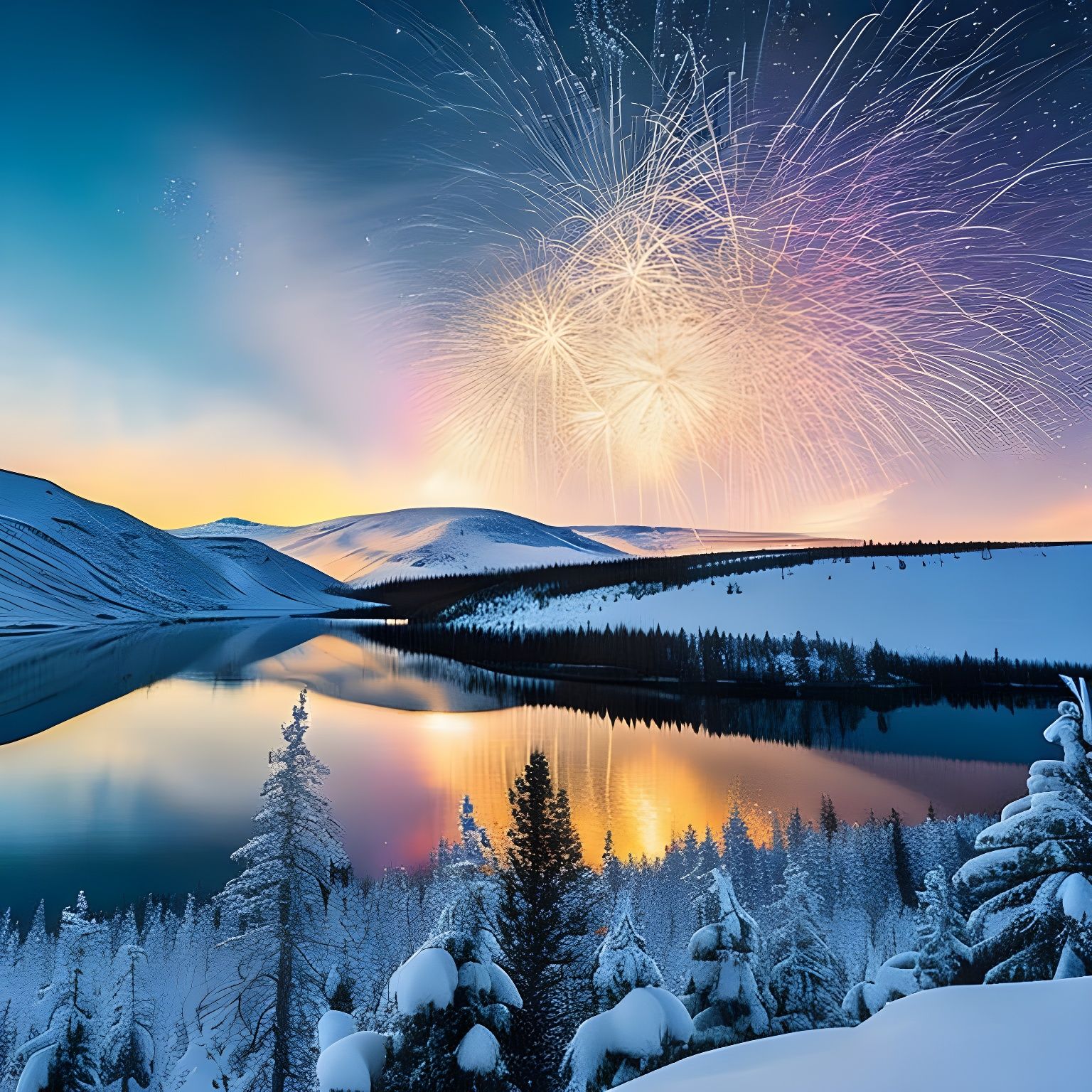 Fireworks in arctic sky  by @viisipuu