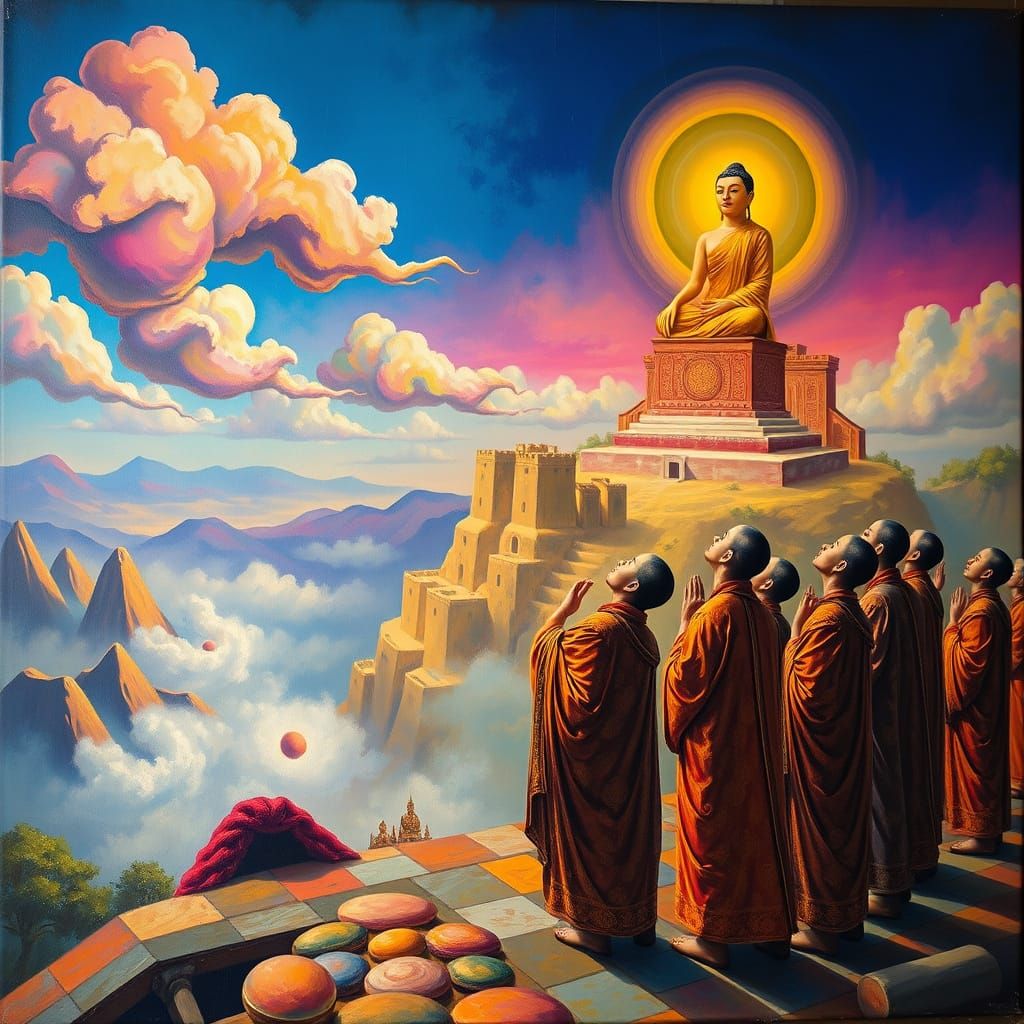 Tathagata in Surreal Heaven: A Dali-esque Vision
