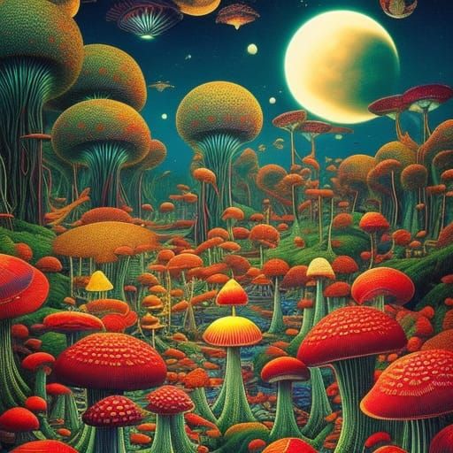 Refreshing Drinks with hallucination mushroom made entirely ...