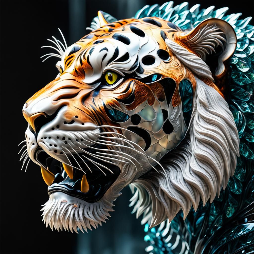 tiger glass sculpture